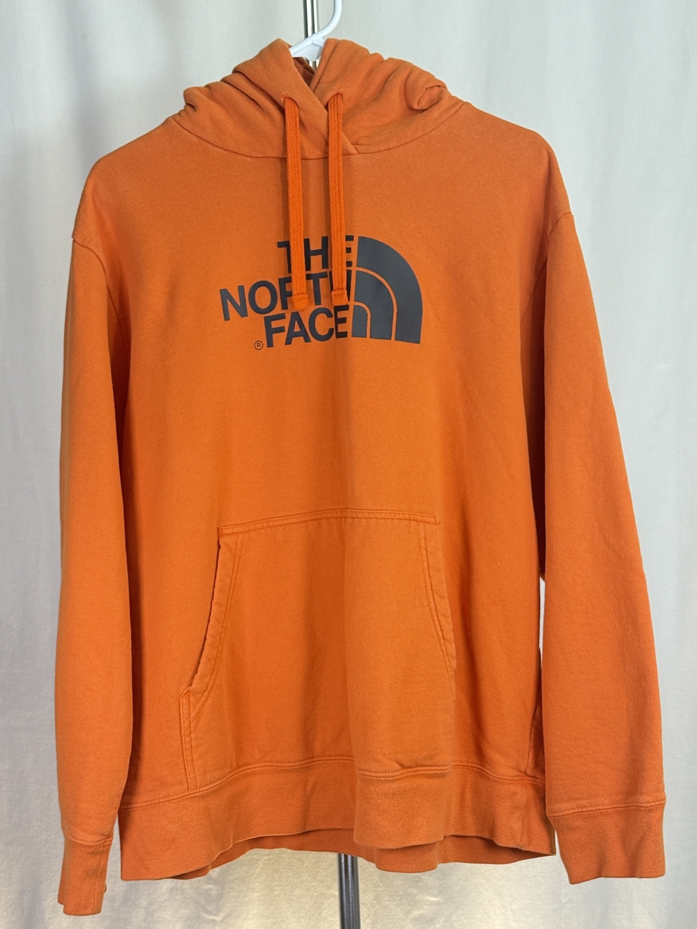 The North Face Orange Logo Hoodie - Men's Pullover Sweatshirt sz XL